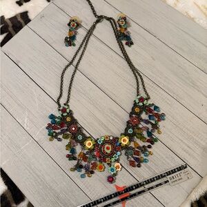 Colorful Beaded Necklace and Earring Set